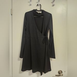 Pink Martini Black Long Sleeve Wrap Dress